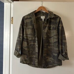 Forever21 Size S Camo Utility Denim Shirt